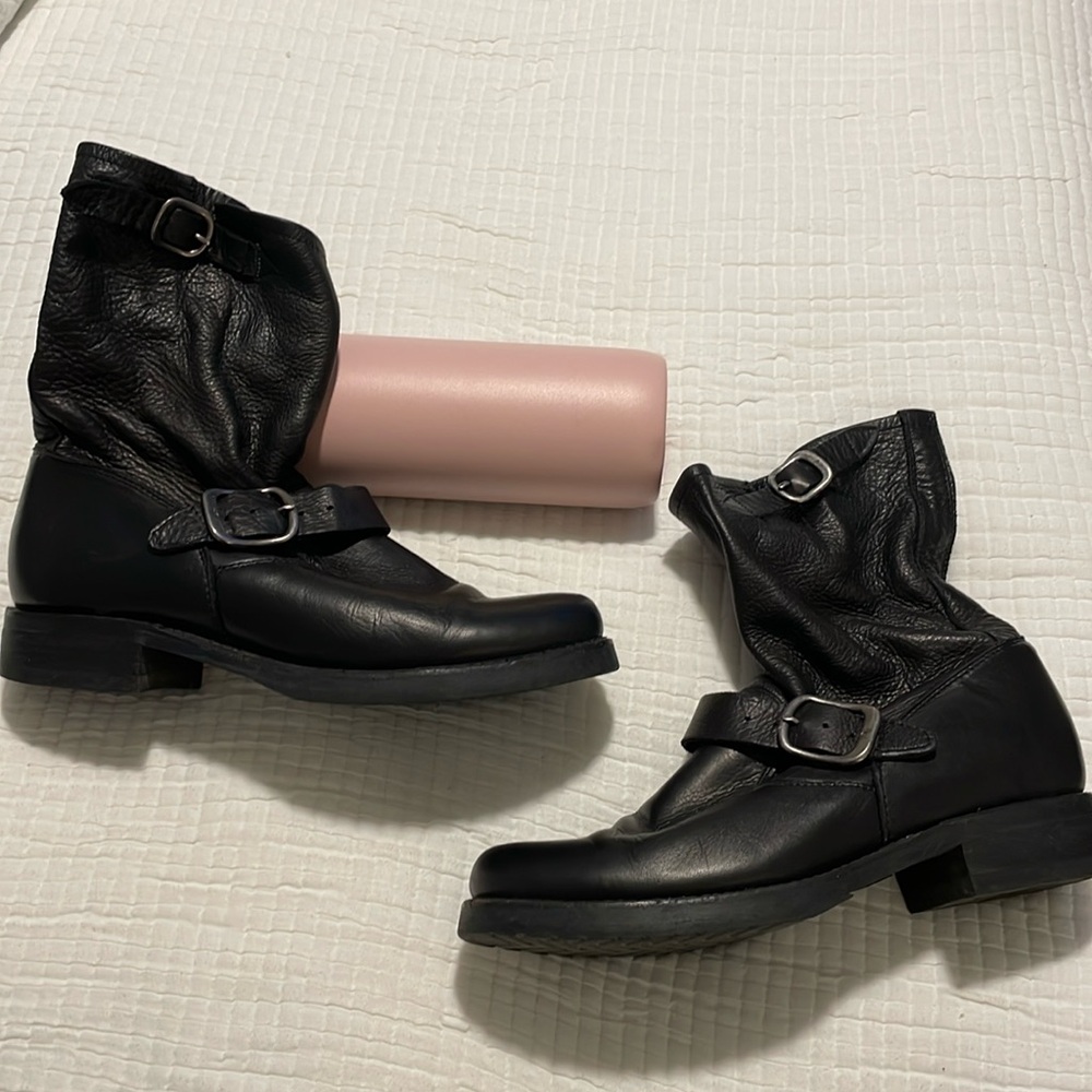 Frye slouched fall black booties